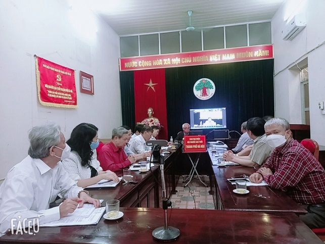 Các đại biểu tham dự Hội nghị tại điểm cầu Hội NCT TP Hà Nội